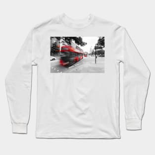 Red double-decker bus on the street of London Long Sleeve T-Shirt